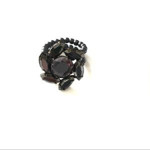 Black & Grey Floral Ring